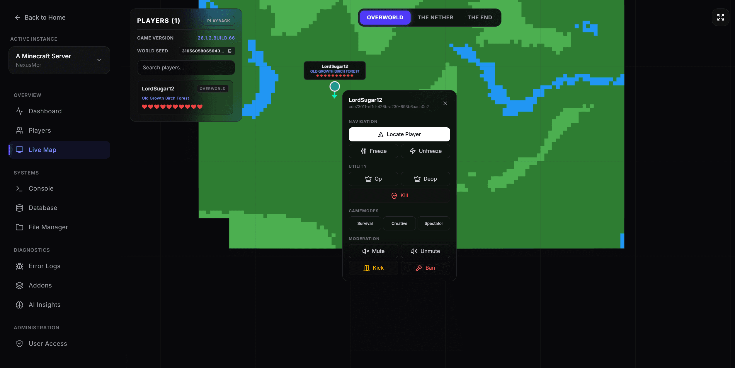 Player Commands Interface